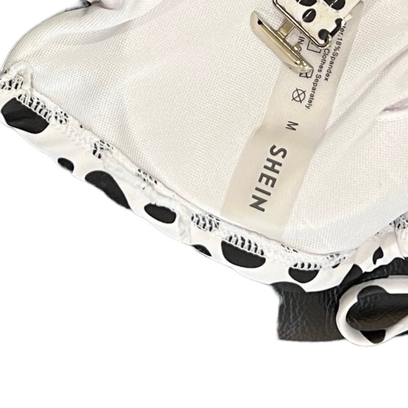 Polka dot black and white bikini wired push up top Sz M - Picture 3 of 3